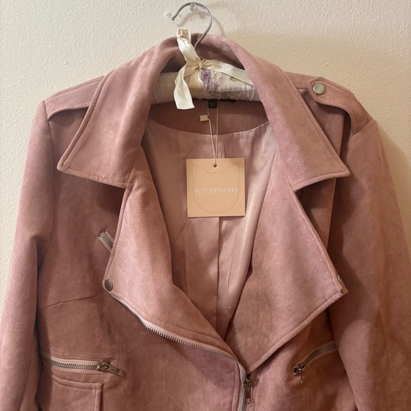 Kittenish Blush Faux Suede Like Jacket-NWT - Picture 3 of 11